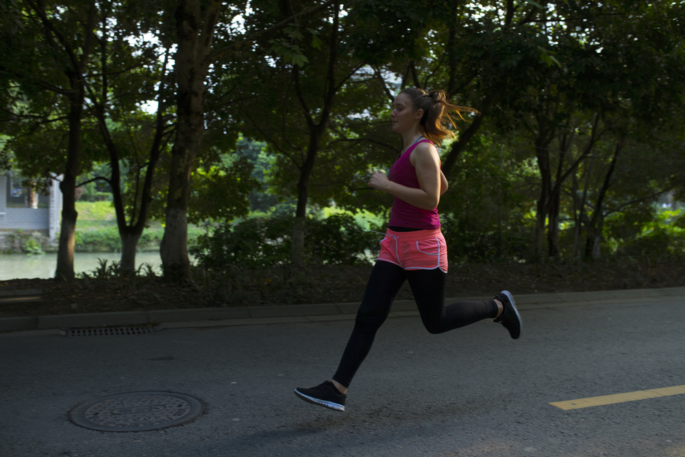 Young girl running