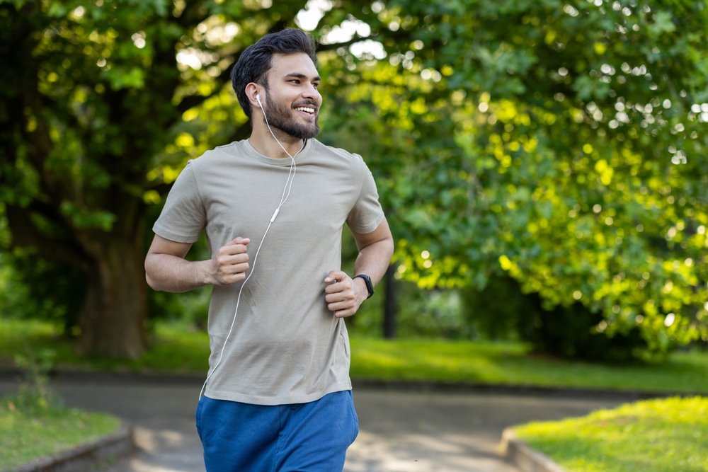 Man in the forties running