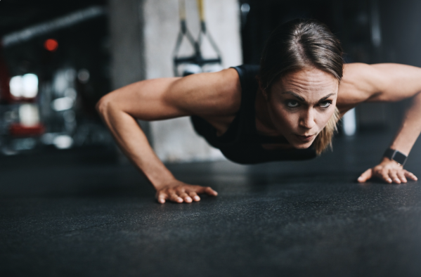 Woman doing pushups