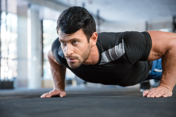 Fit male doing pushups