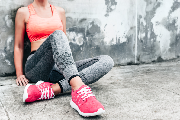 Woman in fitness clothing