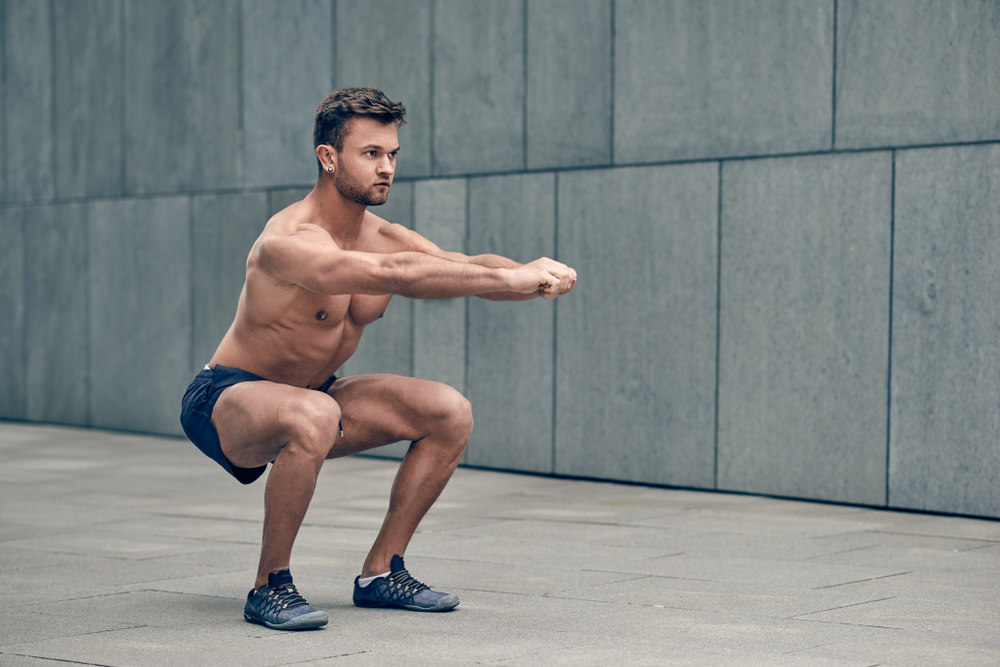 Young male squat