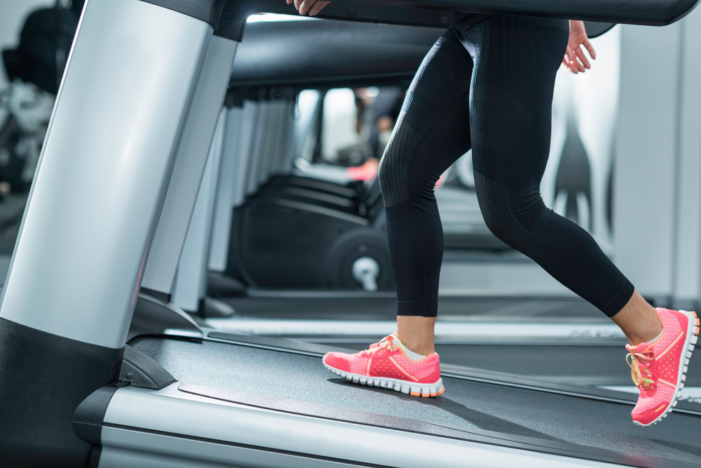 Walking on treadmill