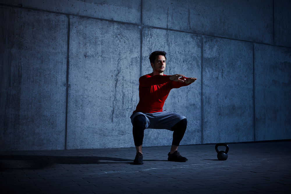 Young male squat