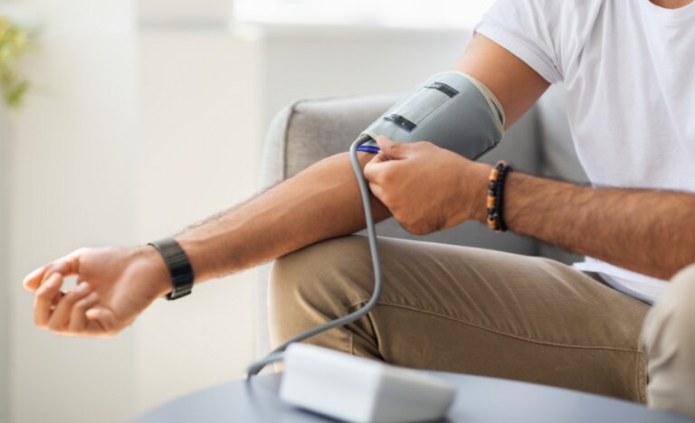 Your arm position could be distorting your blood pressure reading