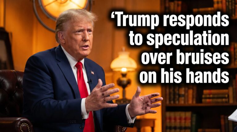 Trump responds to speculation over bruises on his hands