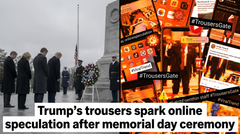 Trump’s trousers spark online speculation after memorial day ceremony
