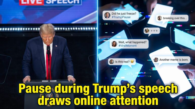Pause during Trump’s speech draws online attention