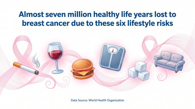 Almost seven million healthy life years lost to breast cancer due to these six lifestyle risks